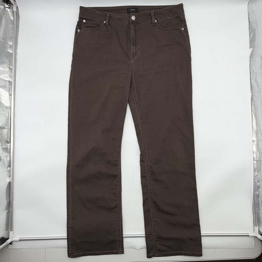 Quince Bella Stretch Straight Size 33 Coffee Bean Brown High Rise Denim Jeans